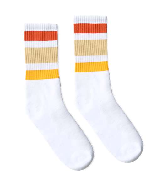 USA-Made Striped Crew Socks