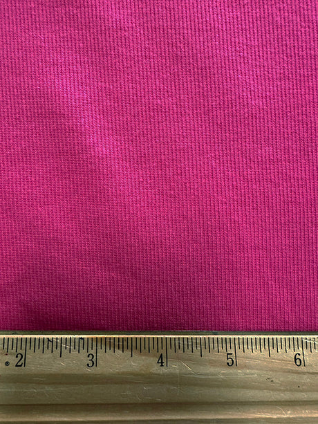 1 Yard Fuschia Pink Cotton Spandex Rib Knit Fabric For Apparel And Dancewear 43 Inches Width