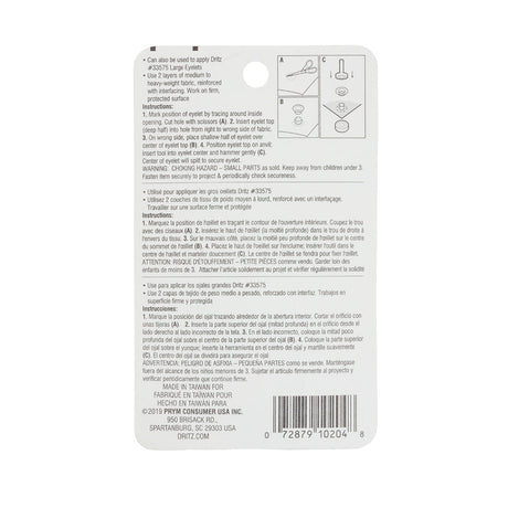 Dritz Large Nickel Eyelets Kit Size 1/4 - 12ct