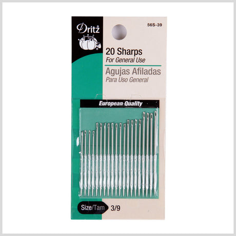 Dritz Sharp Needles Size 3/9 - 20ct