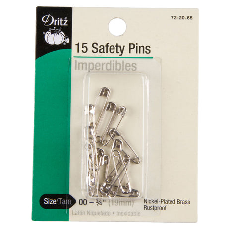 Dritz Safety Pins Size 00-3/4" - 15ct