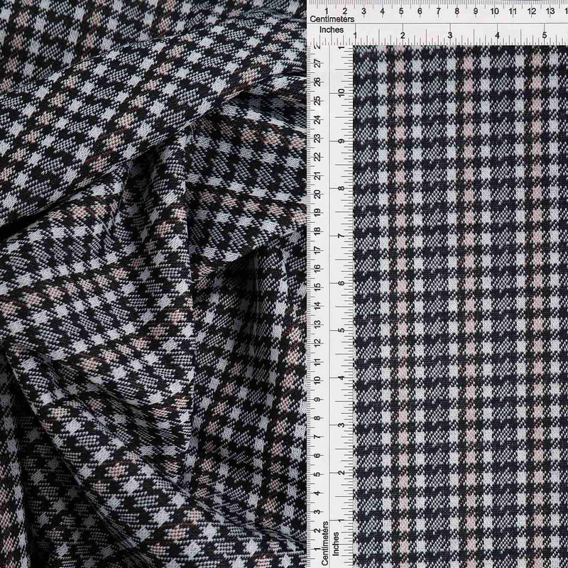Double Knit Jacquard Plaid Fabric 1 Yard Soft Stretch Comfortable Medium Weight 58/60" Wide