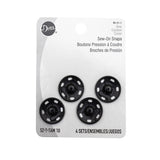 Dritz 4 Black Sew On Snaps - Size 10