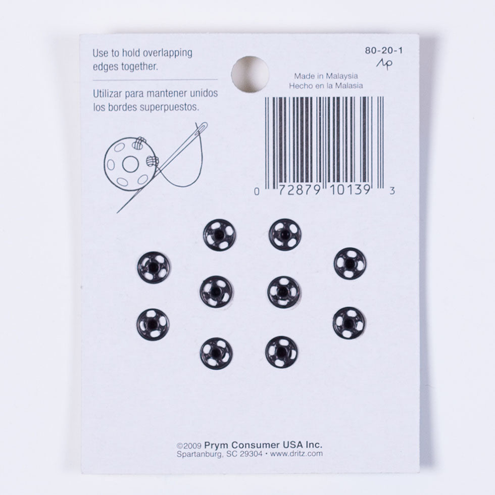 Dritz Black Sew-On Snaps Size 2/0 - 10ct