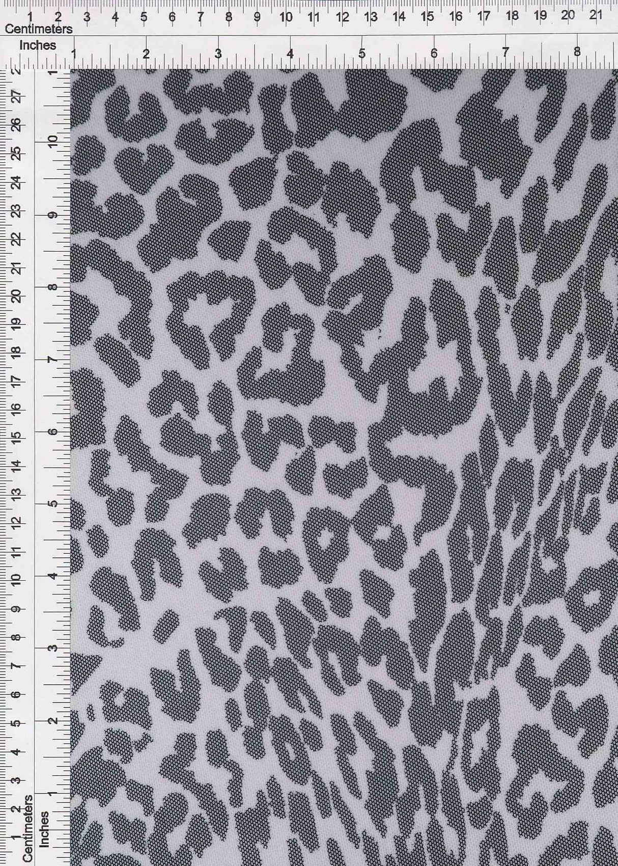 Flocked Mesh Animal Print Stretch Fabric Ivory