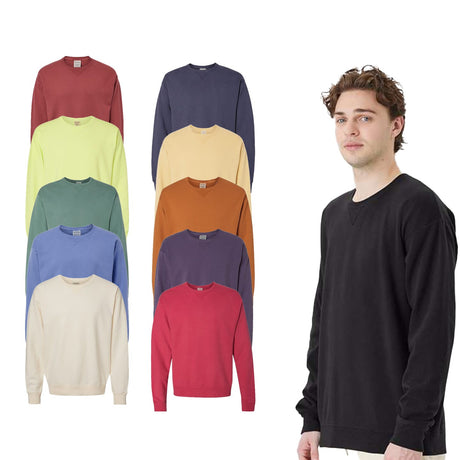 ComfortWash by Hanes® Garment-Dyed Crewneck Long Sleeve Sweatshirt