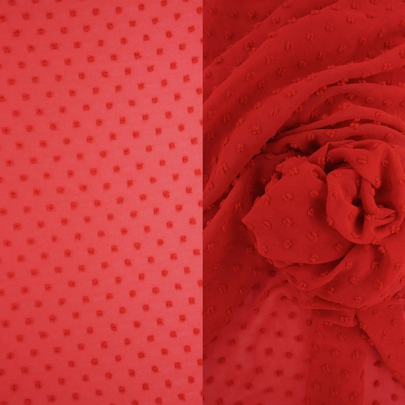 1 Yard Lightweight Swiss Dot Chiffon Fabric Solid Woven Sheer Drapery 57/58"