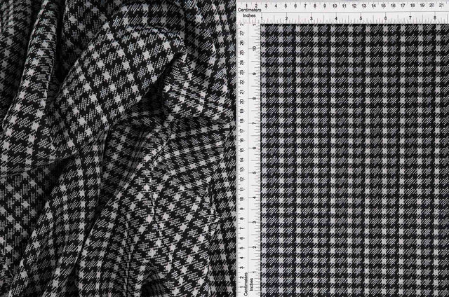 Plaid Double Knit Jacquard Stretch Fabric