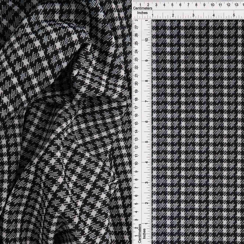 58/60" Double Knit Jacquard Plaid Fabric 90.5% Polyester 8.5% Rayon 1% Spandex 230 GSM 1 Yard