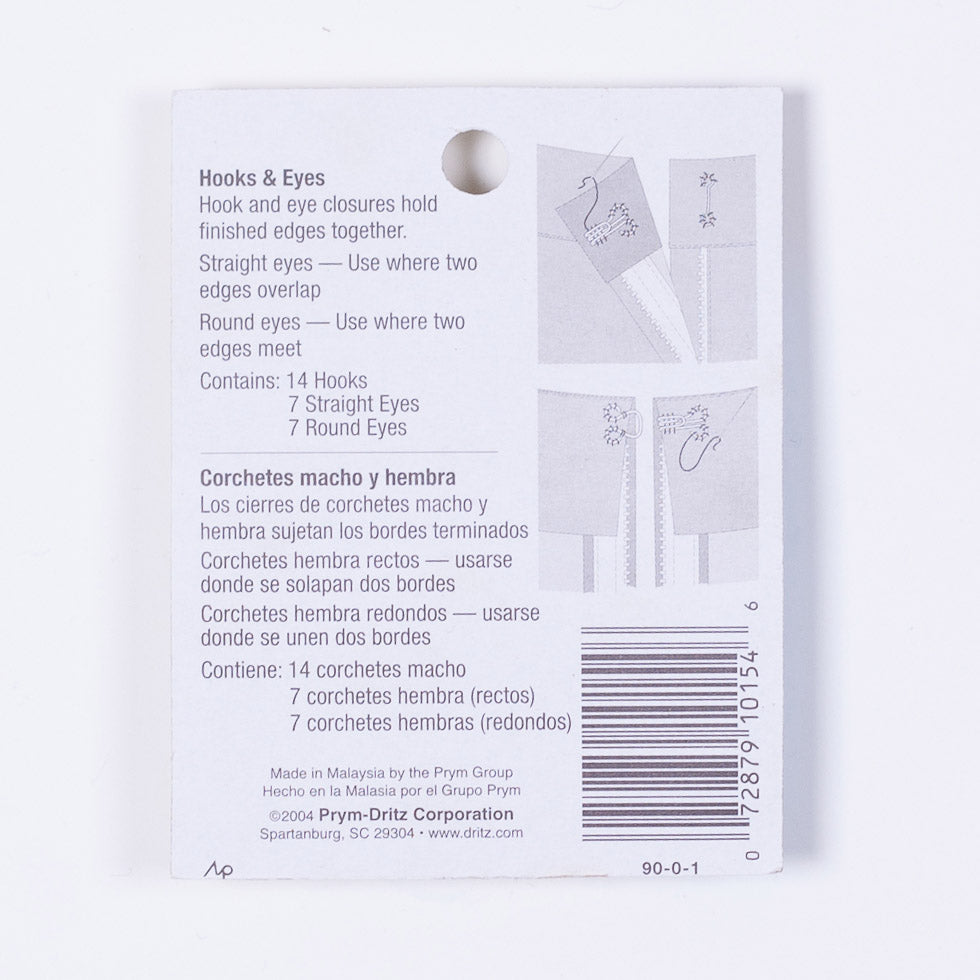 Dritz 14 Black Hooks & Eyes - Size 0