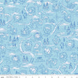 Quilting Cotton 100 Aker Woods Winnie the Pooh Map Sky Riley Blake Designs