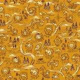 Quilting Cotton 100 Aker Woods Winnie the Pooh Map Gold Riley Blake Designs