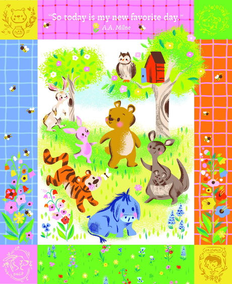 Fabric Panel 100 Aker Woods My Favorite Day Riley Blake Winnie the Pooh