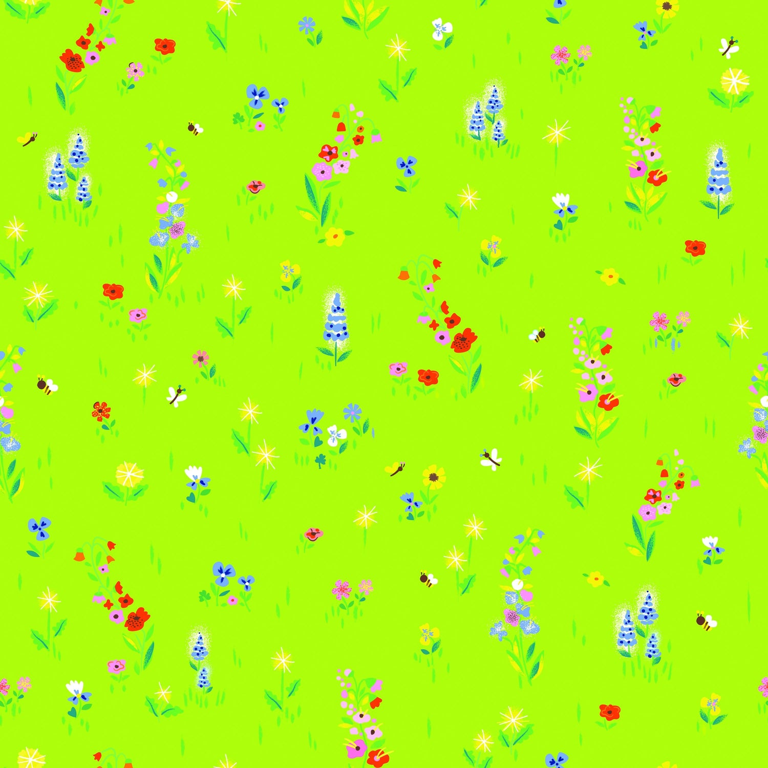 Quilting Cotton 100 Aker Woods Picnic Meadow Lime Riley Blake Designs