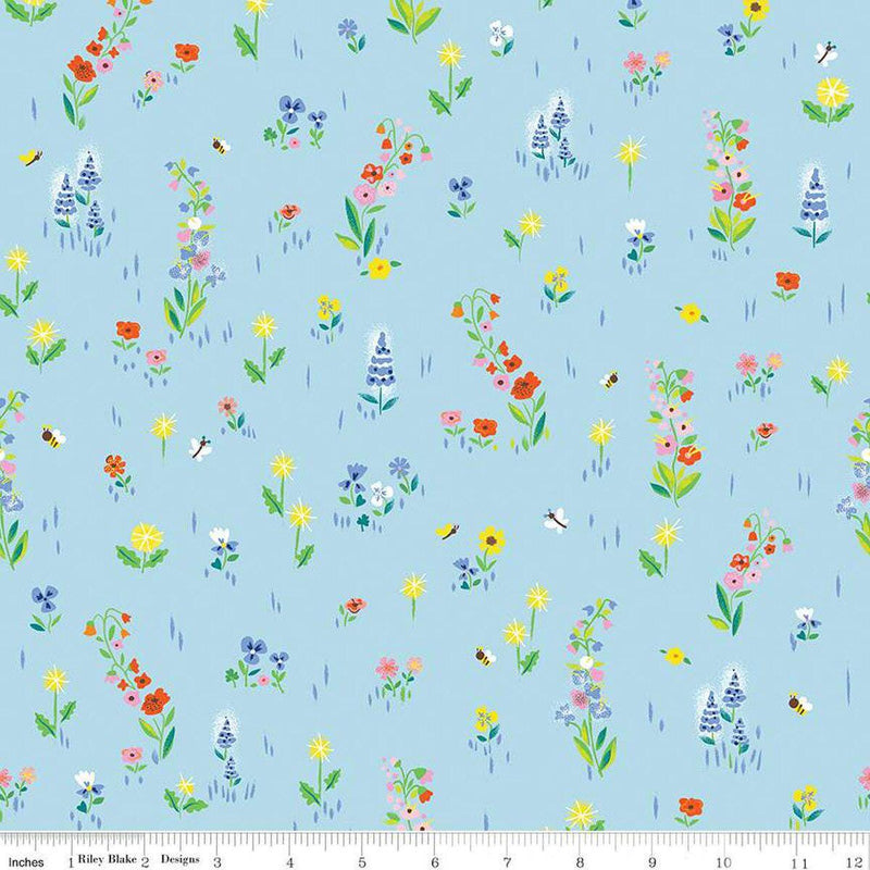 Quilting Cotton 100 Aker Woods Picnic Meadow Sky Riley Blake Designs