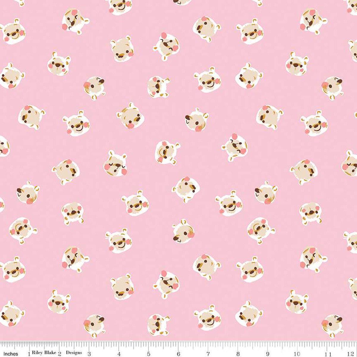 Quilting Cotton 100 Aker Woods Winnie the Pooh Pink Riley Blake Designs