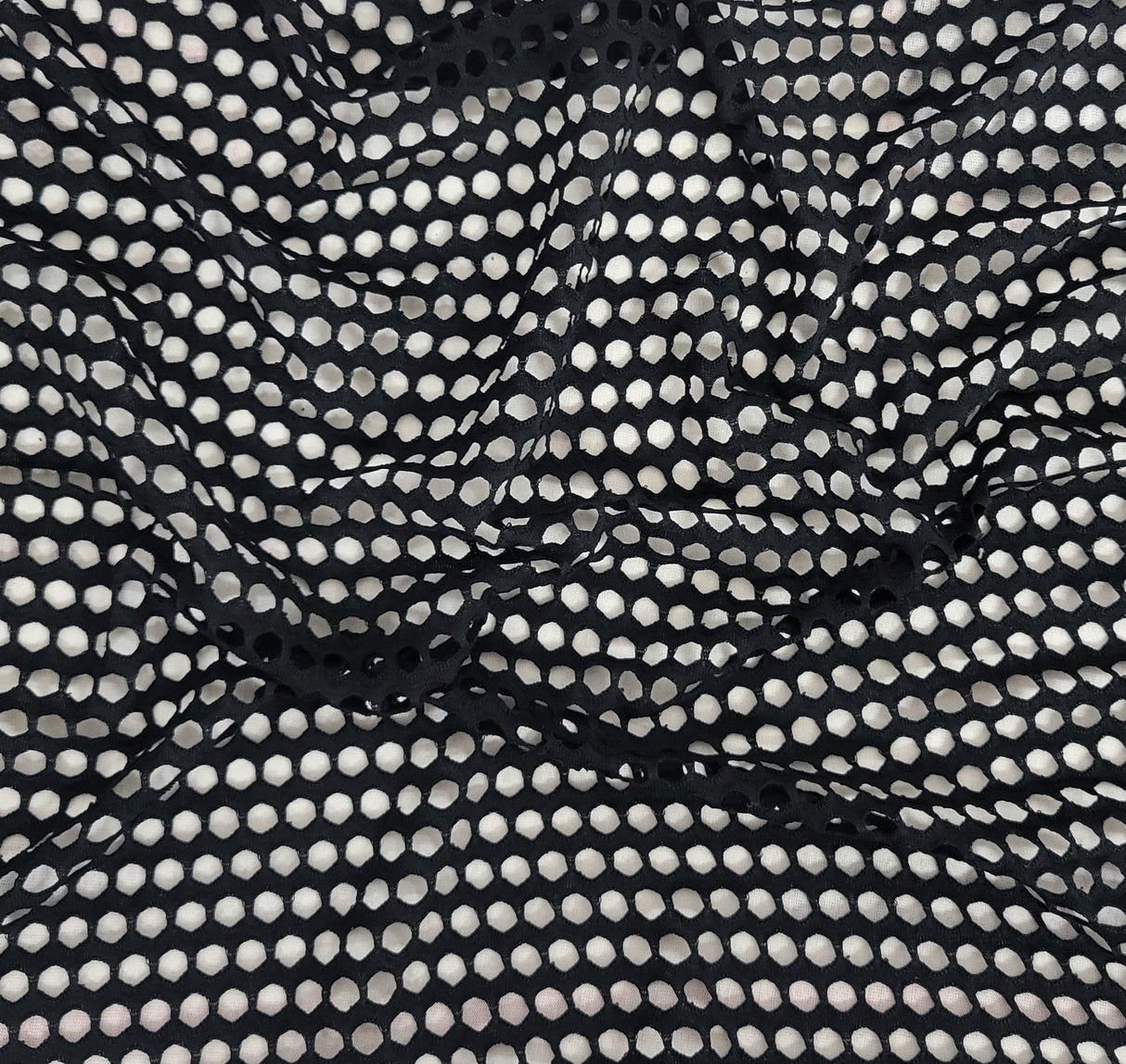 Cotton Spandex Fishnet Knit Black