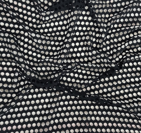 Cotton Spandex Fishnet Knit Black