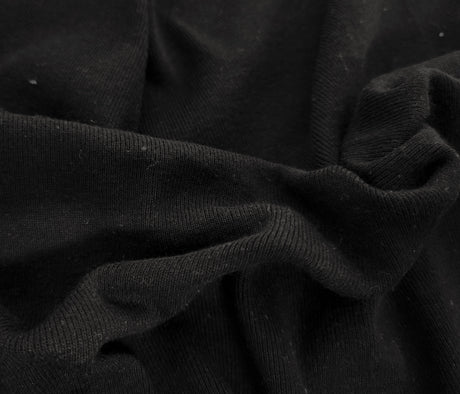 Cotton Spandex 1x1 Rib Knit Black