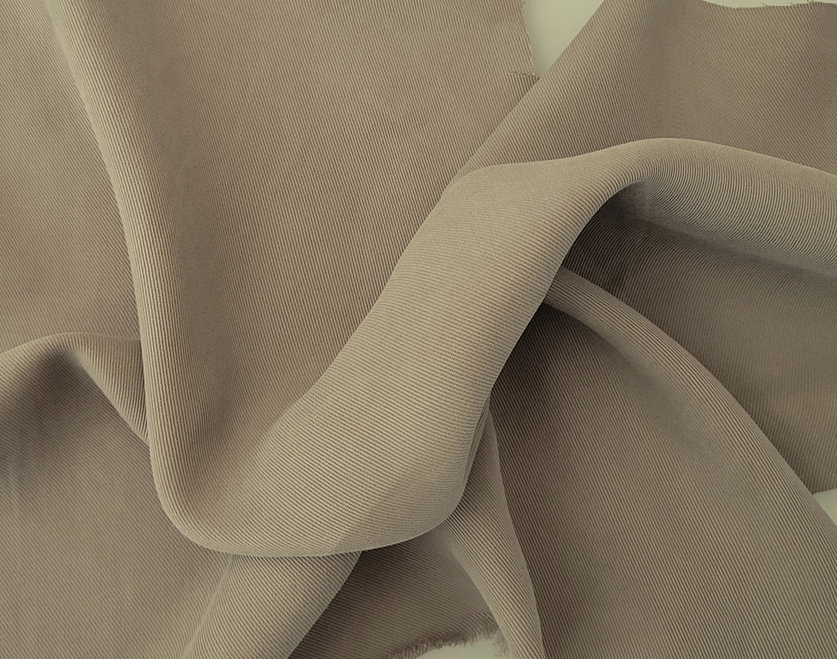 Cupro Tencel Twill Gabardine Putty