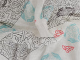 Linen Abstract Print Blue Gray