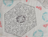 Linen Abstract Print Blue Gray