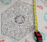 Linen Abstract Print Blue Gray