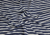 Linen Jersey Navy White Stripe