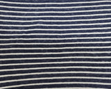 Linen Jersey Navy White Stripe