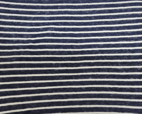 Linen Jersey Navy White Stripe