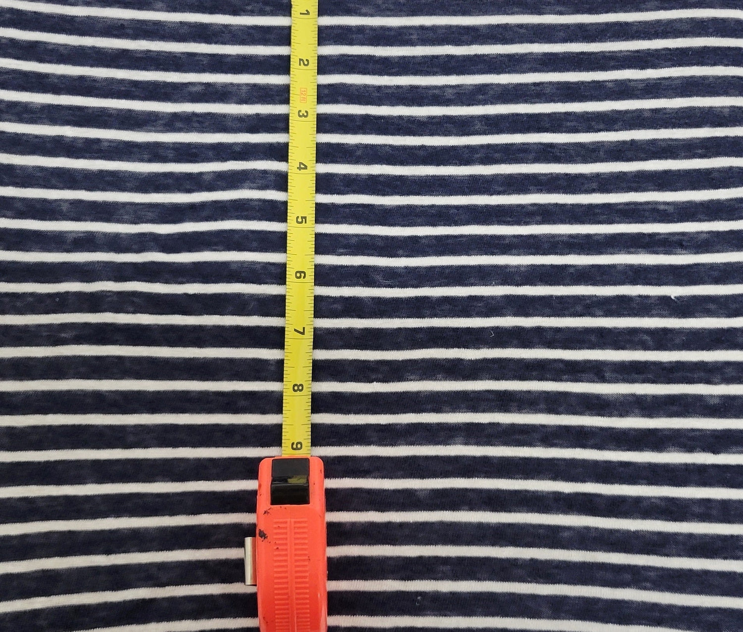 Linen Jersey Navy White Stripe