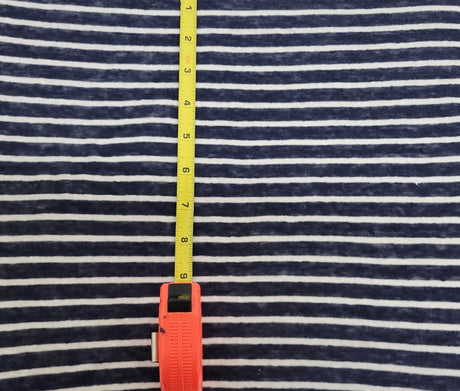 Linen Jersey Navy White Stripe