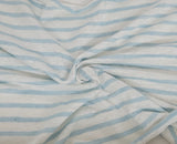 Linen Jersey White Light Blue Stripe