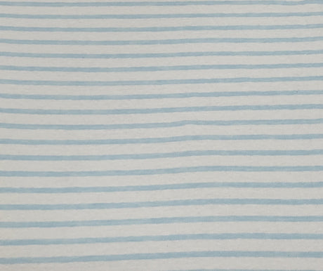 Linen Jersey White Light Blue Stripe