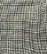 Linen Houndstooth Plaid Black Ivory Blue