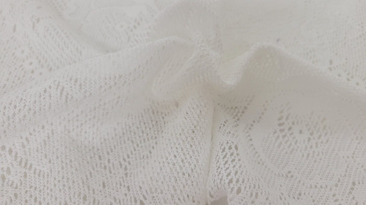 Crochet Knit Lace Off White Polyester