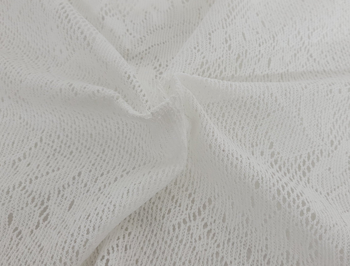 Crochet Knit Lace Off White Polyester