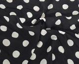 Rayon Challis White Polka Dot Black