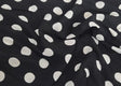 Rayon Challis White Polka Dot Black