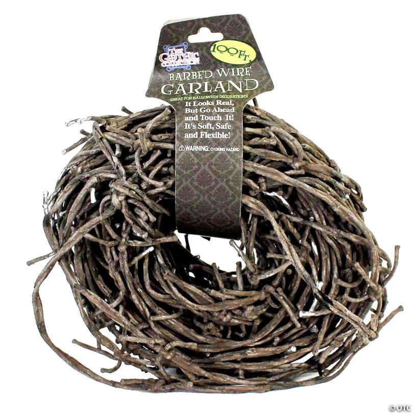 100' Rusted Barb Wire Decoration