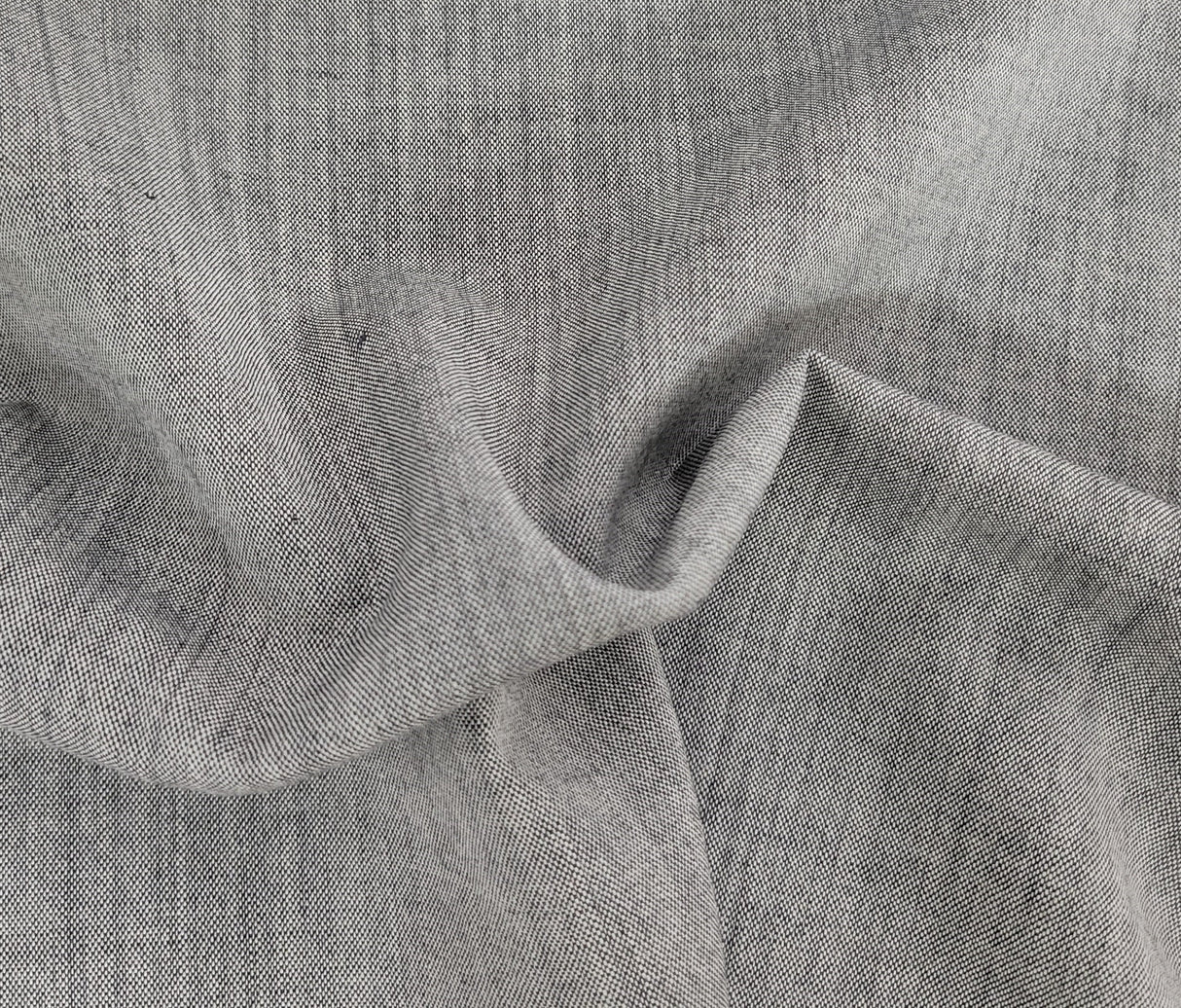 Wool Suiting Fabric Two Tone Black Gray