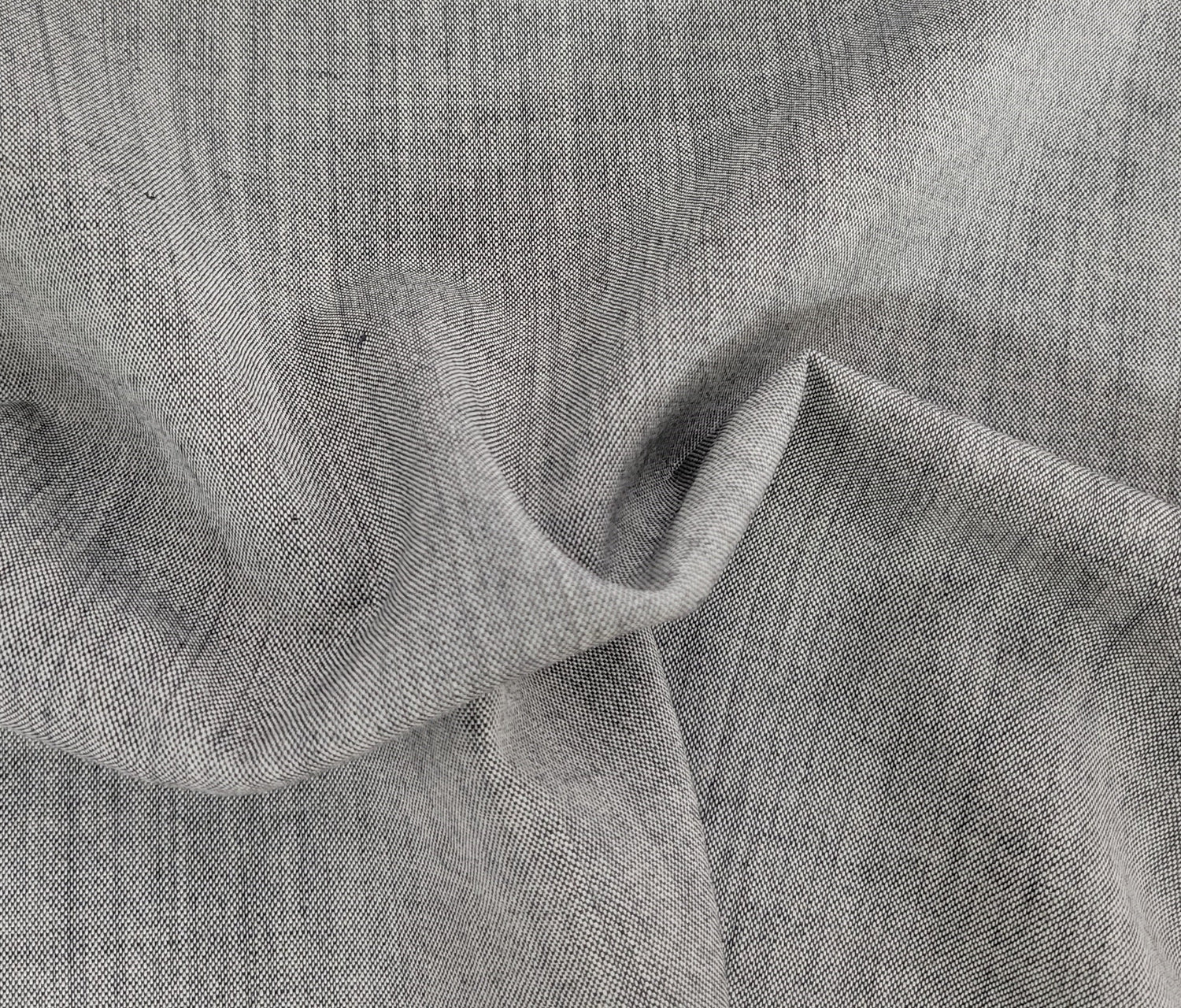 Wool Suiting Fabric Two Tone Black Gray