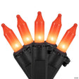 100ct Orange Mini Halloween Light Set 20ft Black Wire