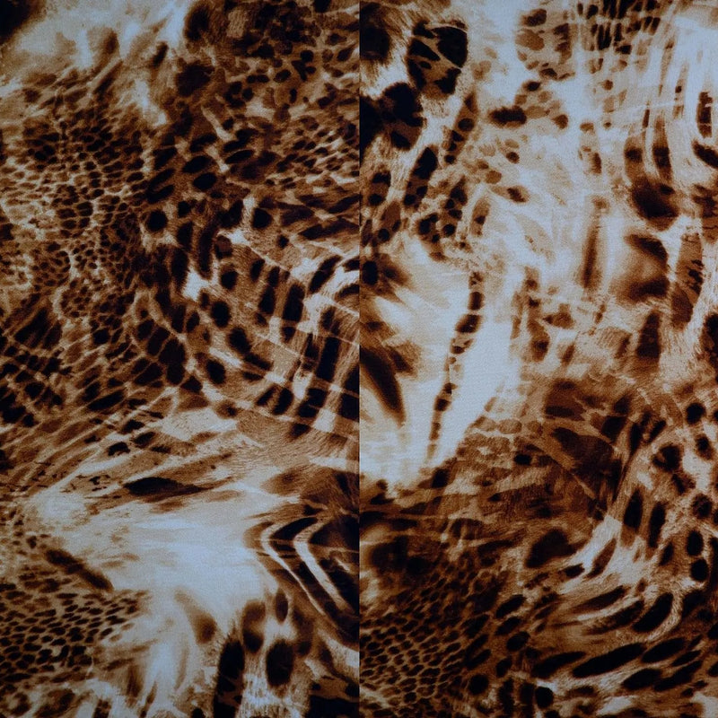 1 Yard Ghost Crepe Animal Print Woven Fabric Stretchy Durable Drapery 57/58" Width