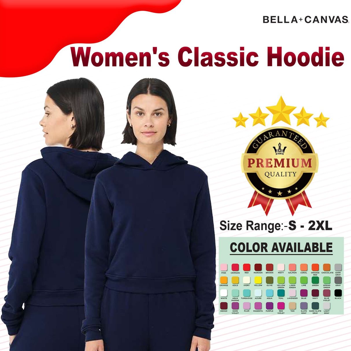 BELLA + CANVAS® Women's Classic Hoodie Sweatshirt