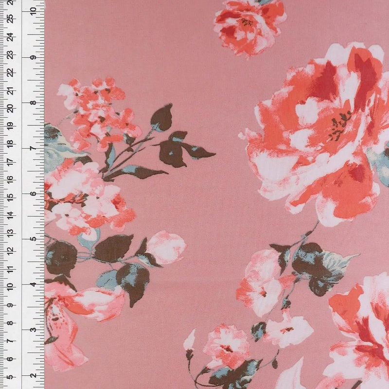 1 Yard High Multi Chiffon Floral Print Woven Fabric Lightweight Sheer Drapery 57/58" Width