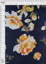 1 Yard High Multi Chiffon Floral Print Woven Fabric Lightweight Sheer Drapery 57/58" Width