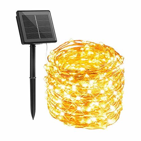 Solar Powered 200 LED 72 ft Copper Wire Fairy Light – 8 Light Modes
