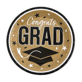 9" Congrats Grad Round Paper Dinner Plates 25 Count