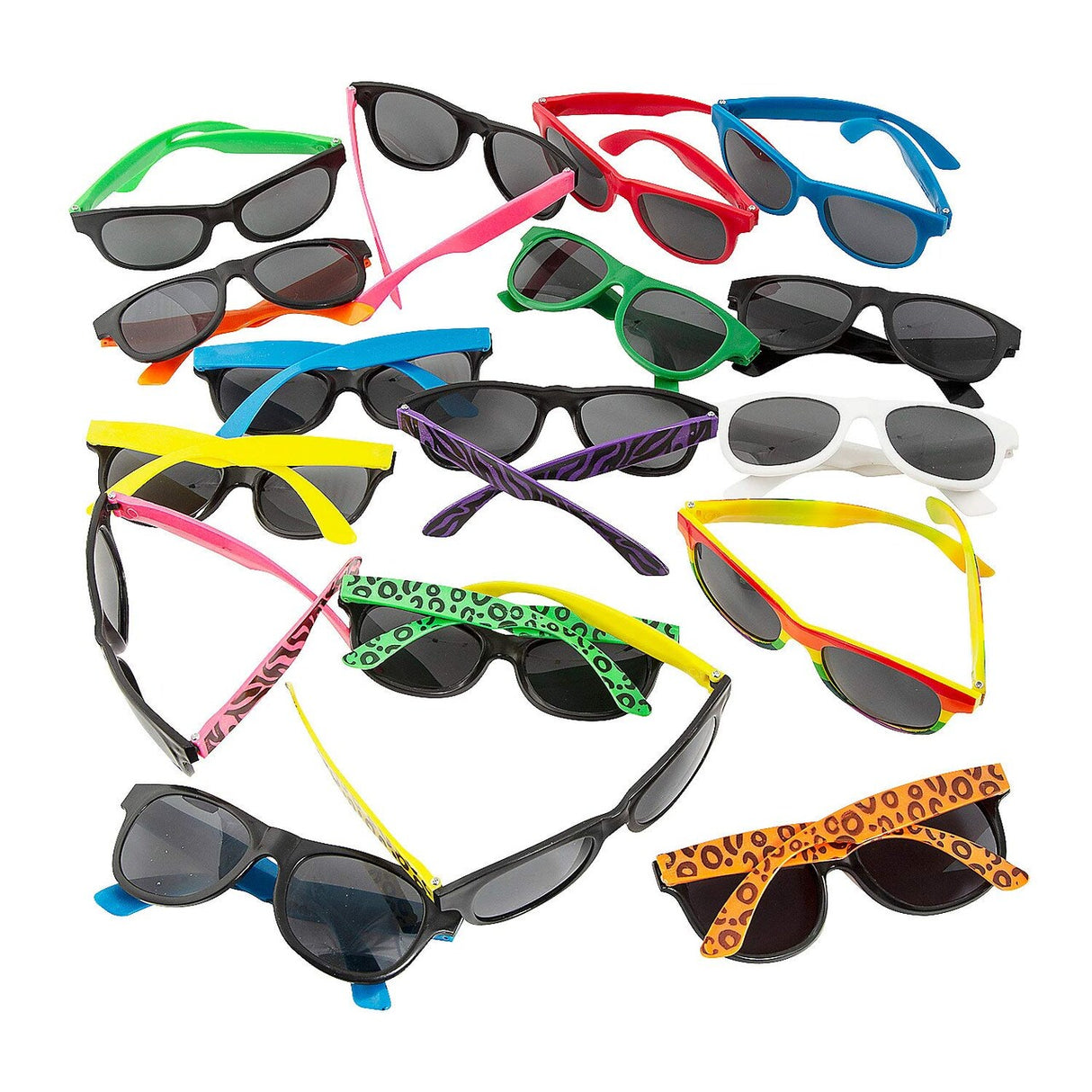 Adults Solid Colored & Patterned Sunglasses Assortment – 5" x 5", 48 Pc